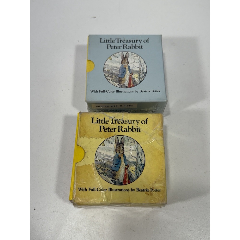 2 LITTLE TREASURY OF PETER RABBIT 6 BOOK SET MINIATURE With cases BEATRIX POTTER
